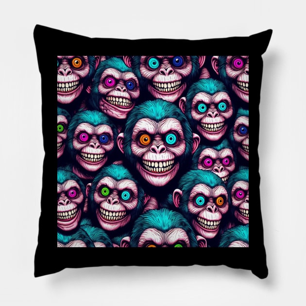 Genetic improvement monkeys Pillow by nerd.collect