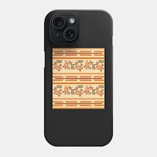 Geometric floral in brown Phone Case