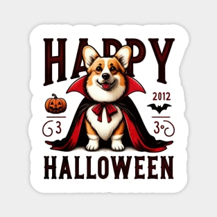 Vintage Corgi Dog Halloween Vampyre Magnet