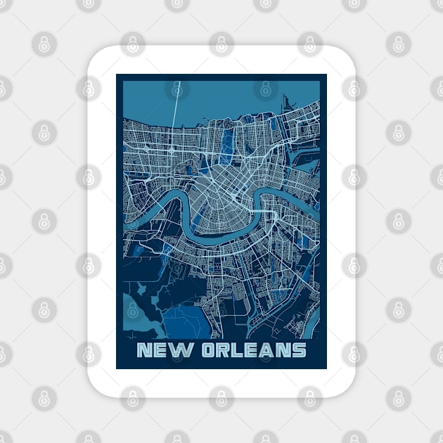 New Orleans - Louisiana Peace City Map Magnet by tienstencil