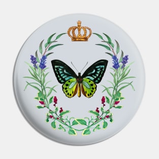 Butterfly Crown and Wreath French Style Design Pin