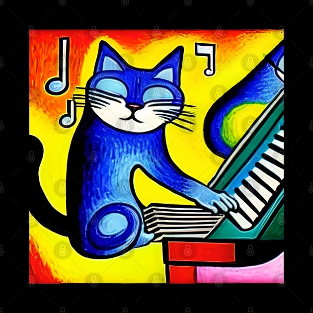 A Cat Playing The Keyboard by Musical Art By Andrew