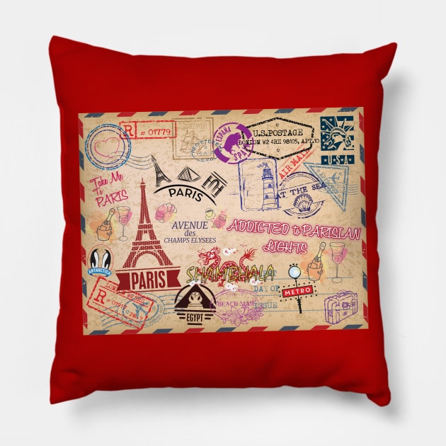 Addicted to Paris Pillow by Persius Vagg