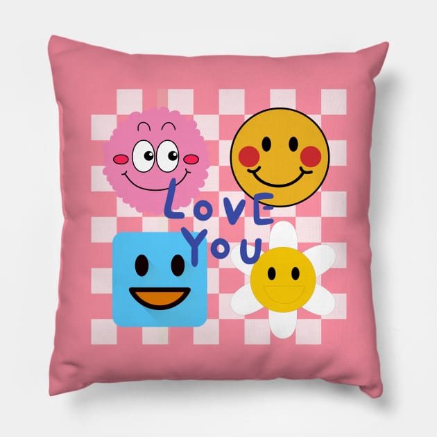 love you, smile Pillow by zzzozzo