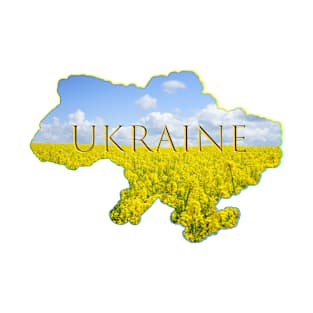 Ukrainian map with national colors. T-Shirt