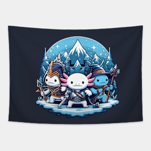 Cute Kawaii Axolotl Fun RPG Fantasy Humor Sarcastic Parody Gag Joke Funny Novelty Tapestry