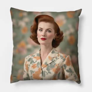 1950s Glam Woman Pillow