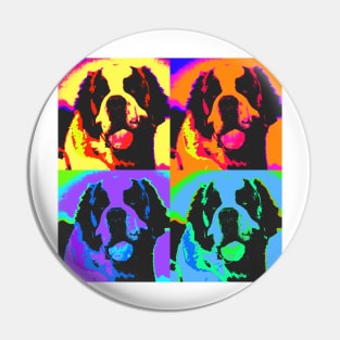 St. Bernard Pop Art Design Pin