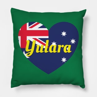 Yulara NT Australia Australian Flag Heart Pillow