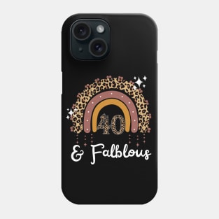 40 Years Old Fabulous Rainbow Leopard 40th Birthday Phone Case