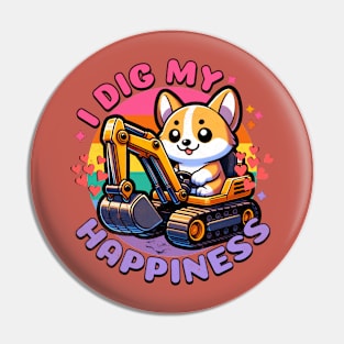 Excavator - Funny Corgis Pin