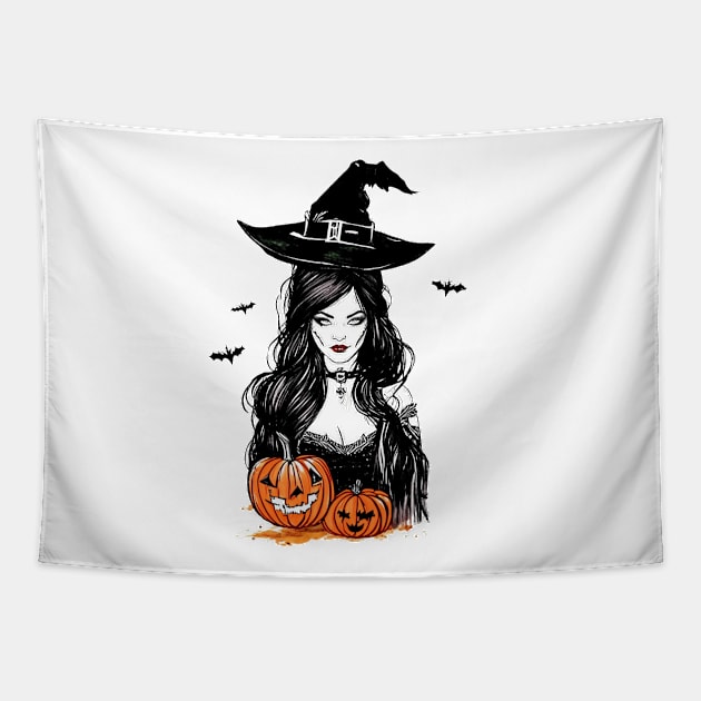 Halloween Witches Tapestry by osmansargin