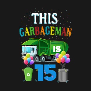 Fourtee 14 Year Old Birthday Garbage Truck 14th Birthday Party T-Shirt