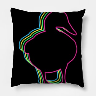 Duck 80s Neon Pillow