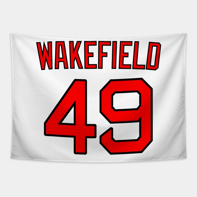 Tim Wakefield 49 Tapestry by Indranunik