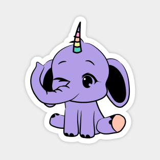 Elephanticorn, the combination of an adorable baby elephant and a unicorn Magnet