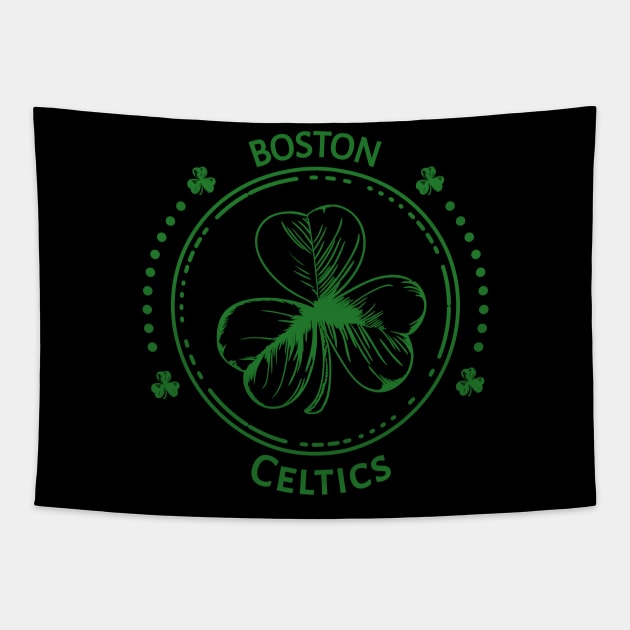 Boston Celtics Clover Boston Celtics Tapestry TeePublic