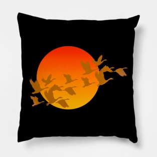 Fall Sun Geese Pillow