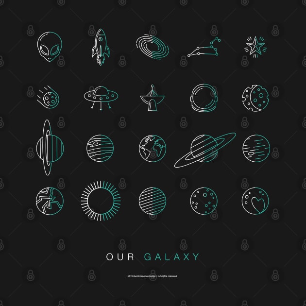 'Our Galaxy' Space Symbols Icons by BurchCreativeDesign