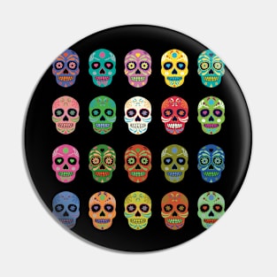 Sugar Skulls - painted skull pattern Pin