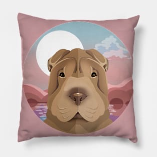 Shar Pei sunset Pillow