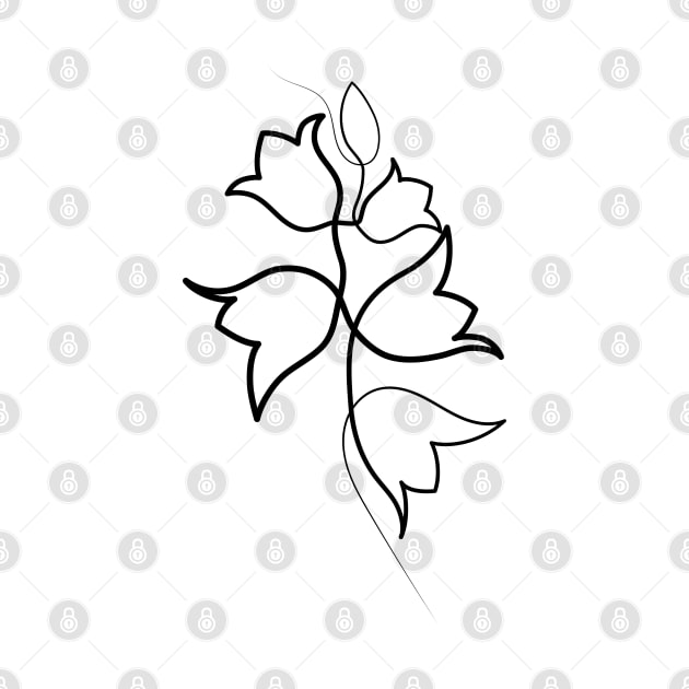 Bluebell Flower Minimal art | One Line Drawing | One Line Art by One Line Artist