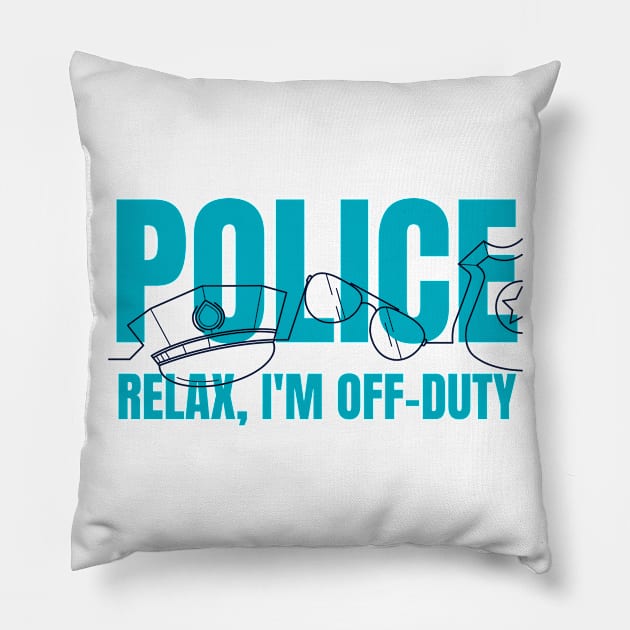 Police relax im off duty Pillow by peace and love