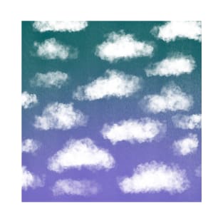 Clouds with Heavy Rain in Teal and Lavender T-Shirt