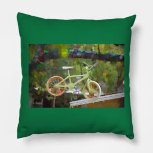 Bicycle In A Tree - Painterly by Debra Martz Pillow