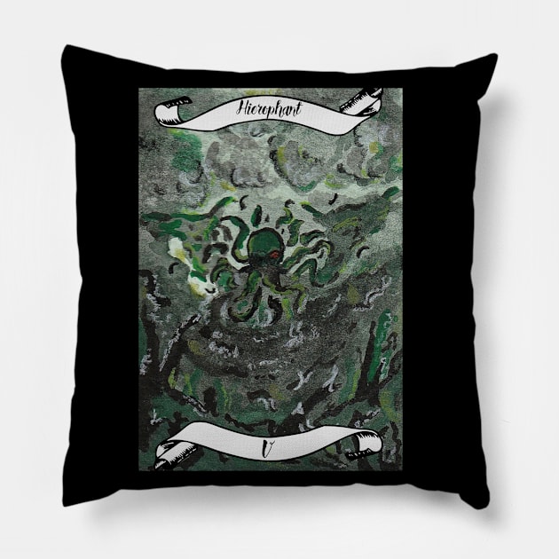 Hierophant - Lovecraft Tarot Card Pillow by BladeAvenger