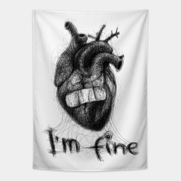 I'm Fine. Scribble Art. Tapestry by Gorskiy