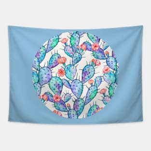 Rainbow Watercolor Cactus Pattern Tapestry