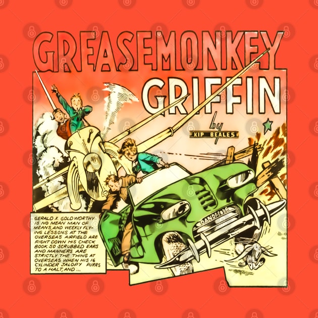 Grease Monkey Griffin Plane Airplane Automobile Green Beautiful Woman Comic by REVISTANGO