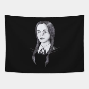 Wednesday Addams - Pen Sketch Tapestry