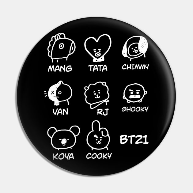 BTS BT21 GRAPHIC Pin by Tellu