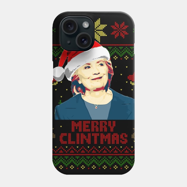 Hillary Clinton Merry Clintmas Phone Case by Nerd_art