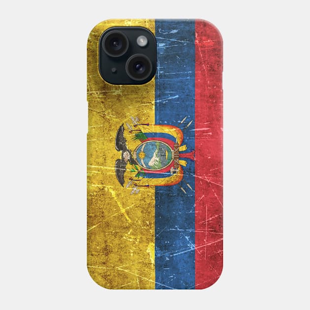 Vintage Aged and Scratched Ecuadorian Flag Phone Case by jeffbartels