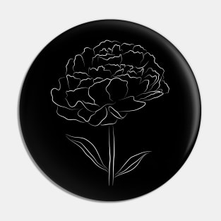 Minimalist Flower Line Drawing - Perfect Peony Pin