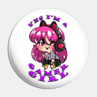 Yes Im A Gamer Girl Purple Pin