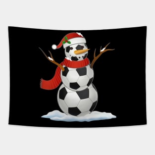 Soccer Santa Hat Snowman Christmas Lights Funny Xmas Squad Tapestry