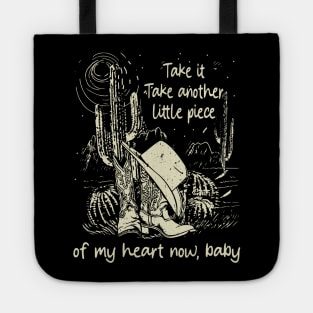Take It Take Another Little Piece Of My Heart Now, Baby Cactus Cowgirl Boot Hat Tote