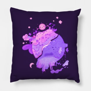 kawaii purple planet environment Pillow