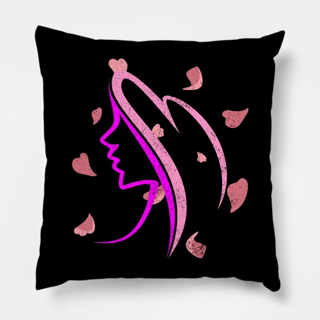 Hot Pink Girl Pillow by Artistic Design