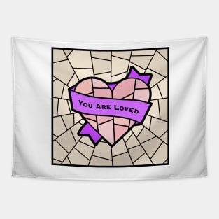 You Are Loved Pride (chevron queer) Tapestry