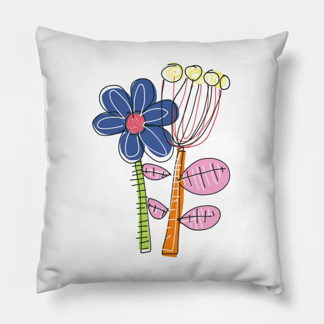 Post modern flowers Pillow by Jonesyinc