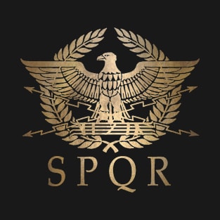 S*P*Q*R*- Roman Empire Standard Shield Golden eagle T-Shirt