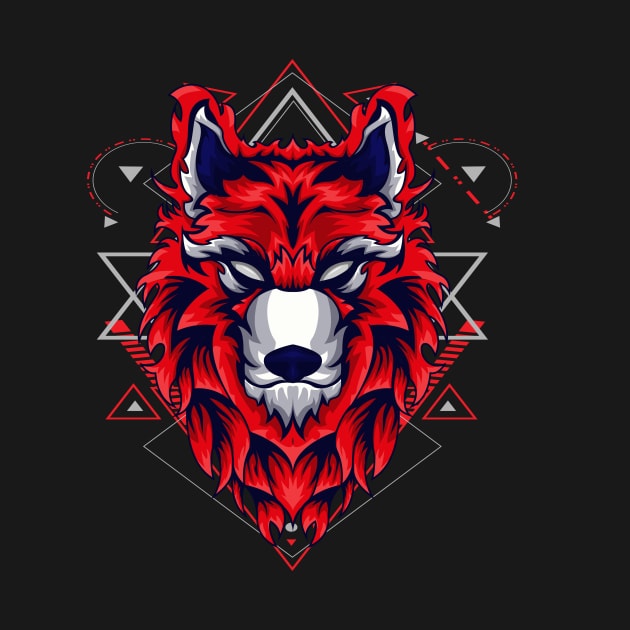 wolf head stylized by SHINIGAMII