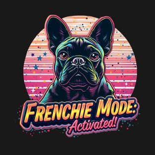 French bulldog 80s style neon, Frenchie mode T-Shirt