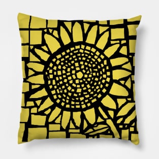 Mosaic Sunflower Monochrome Pillow