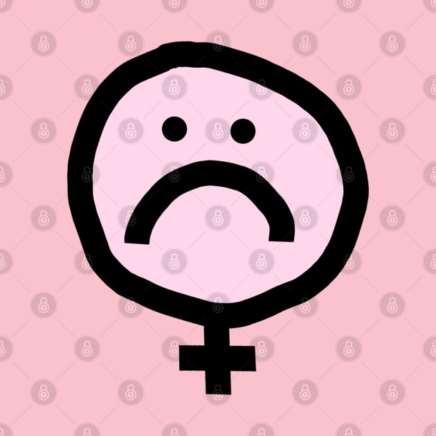 Female Pink Unhappy Smiley Face by ellenhenryart